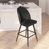 Merrick Lane Set of 2 Modern Armless Counter Stools with Contoured Backs, Steel Frames, and Integrated Footrests - 2 of 4