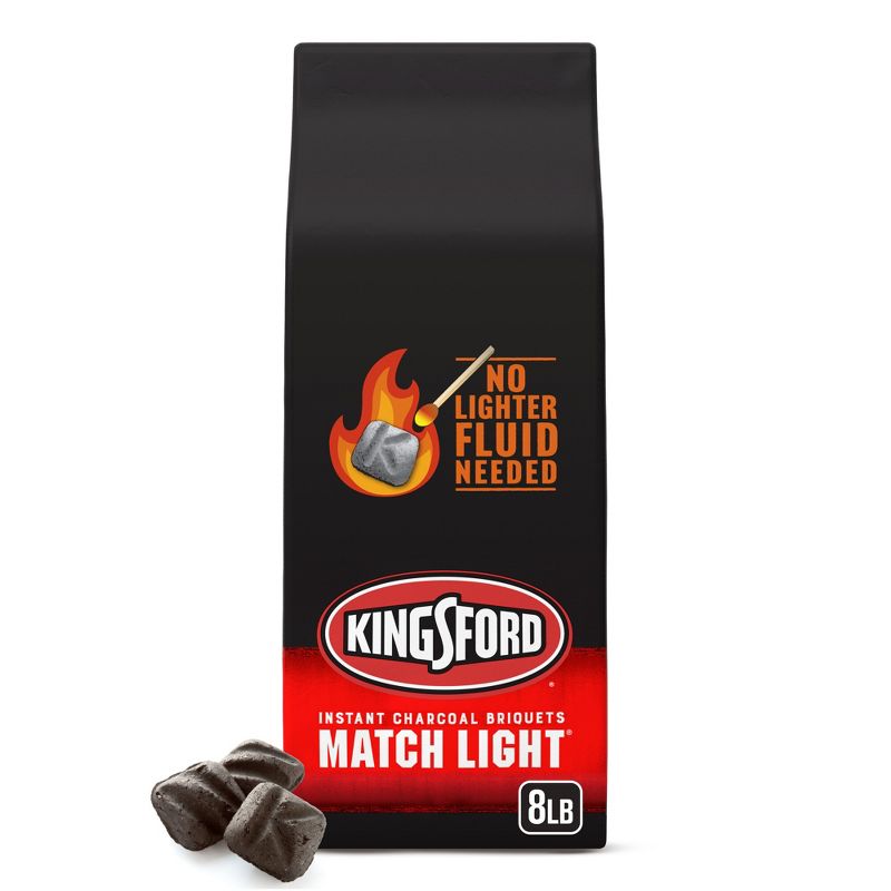 Kingsford Match Light Instant Charcoal Briquettes, BBQ Charcoal for Grilling - 8lbs, 1 of 10