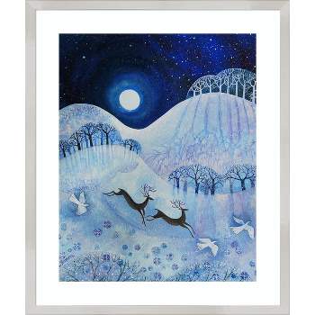 Amanti Art Snowy Peace by Lisa Graa Jensen Wood Framed Wall Art Print 21 in. x 25 in.