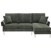 Dorsey 84"W Modern Chenille L-Shaped Reversible Chaise Lounge with 2 Pillows Hardwood Frame Convertible Sectional Sofas-Maison Boucle - 2 of 4