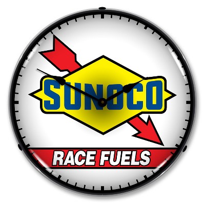 Collectable Sign & Clock | Sunoco Race Fuel LED Wall Clock Retro/Vintage, Lighted