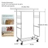AZL1 Life Concept Garment Rack Double with Shelves 800lbs Capacity Rolling Collapsible Adjustable for Home Commercial Use, Silver, 50.79"*22.75"*5.39" - 4 of 4