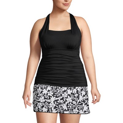 Lands' End Women's Chlorine Resistant Square Neck Halter Tankini Swimsuit Top
