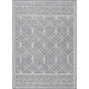 Hauteloom Diah Gray Blue & Bone Area Rug - 1 of 4