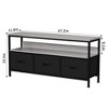 Garvee 55" TV Stand Entertainment Center with 3 Fabric Drawers, Rustic Dresser for Living Room, Bedroom - 2 of 4