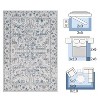 Itopfox Vintage Floral Machine Washable Area Rug for Living Room - Stain Resistant Low Pile Non Slip Accent Rug for Bedroom Kitchen Dining Room Home - 2 of 4