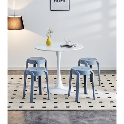 Okak 6 Pack Plastic Dining Stools Nesting Stools, Portable Bar Stool, Indoor Outdoor Flexible Seating Chairs for Classroom Office Home
