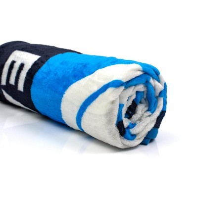 Blue and White Fleece Gamer Throw Blanket