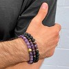 Crucible Men's Amethyst Stone with Hematite, Lava and Wood Bead Stretch Bracelets - 4 of 4