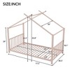 ModernLuxe Twin Size Metal House Platform Bed Frame, Black/White/Pink - 3 of 4