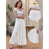 INSPIRE CHIC Women's Summer 2026 Elastic High Waist Swing A Line Maxi Skirts - 2 of 4
