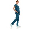 Hey Collection Women Scrubs Set 4-Way Stretch Mock Neck Top with Straight Leg Scrub Pants with Four Pockets - 3 of 4