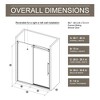 VYNXARIA 60"W*72"H Frameless Shower Door Single Sliding,1/4 inch Thick Clear Tempered Glass Shower Door with Zinc Roller Rail System,Black - 3 of 4