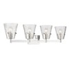 Analia 4-Light Vanity Bath Light - Textured Glass Shades, Dimmable, Damp Rated, Steel Frame - 3 of 4