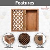 Decorative Medium Burnt Mango Wood Box with Lid - “Trellis” Medium Keepsake Box - Handmade Decorative Box with Lid for Use As Memory Box, Jewelry Box, - 3 of 4