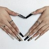 Vynxaria Black Luxurious Wearable Nails for Special Occasions Size L - 3 of 4
