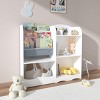 3-Tier Wooden Fabric Toddler Bookcase,Kids Bookshelf and Toy Storage Organizer,Storage Shelf with Open Shelves for Nursery Playroom-Baofuwish - 2 of 4