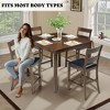 AMERLIFE Solid Wood 5-Piece Dining Table Set, Chairs with Curved Backrests & PU Cushioned, Black/Walnut - 2 of 4