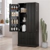 LunaLulinlk 72" Modern Fluted Kitchen Pantry Cabinet with 2 Large Drawers & 8-Door Spice Rack, Freestanding Storage Organizer - 2 of 4