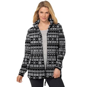 Woman Within Zip-Front Microfleece Jacket - 1 of 4