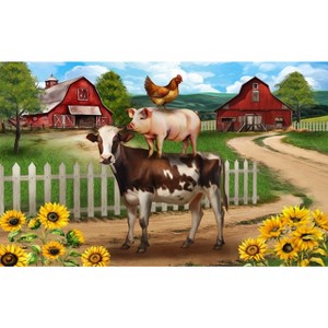 Briarwood Lane Summer Doormat 30x18 Indoor Outdoor Farm Friends For Summer Doormat - 1 of 4