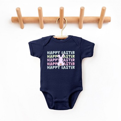 The Juniper Shop Pastel Happy Easter Stacked Baby Bodysuit