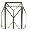 Geometric Gold Iron Candle Holder with Glass Hurricane – 10.25"H Modern Pillar Display by Melrose - 3 of 3