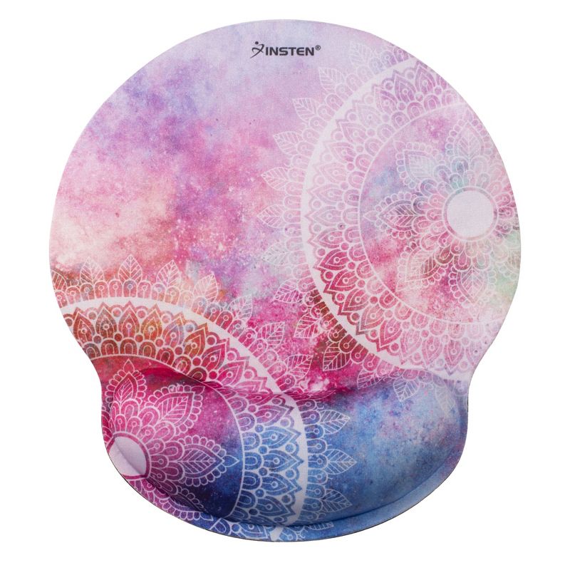 Insten Mandala Mouse Pad with Wrist Support Rest, Ergonomic Support, Pain Relief Memory Foam, Non-Slip Rubber Base,Round, 1 of 8