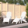 vidaXL Set of 2 Patio Adirondack Chairs with Detachable Footstools - Weather-Resistant HDPE and Steel Construction - White - 2 of 4