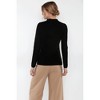 JENNIE LIU Women's 100% Pure Cashmere Long Sleeve Chuncky Rib Funnel Neck Sweater - 3 of 3
