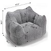 Chenille Lazy Sofa Chair with Foam Filling and Armrests, Square Bean Bag for Reading and Gaming, Lightweight Indoor Seat-Baofuwish - 4 of 4