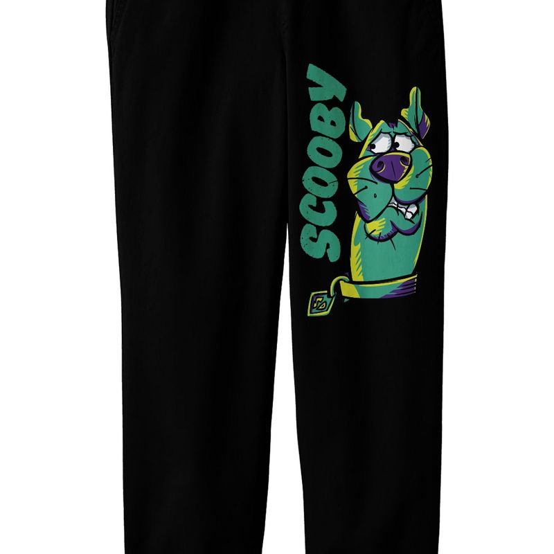 Scooby-Doo Teal Text Youth Boys Black Sweatpants, 2 of 4