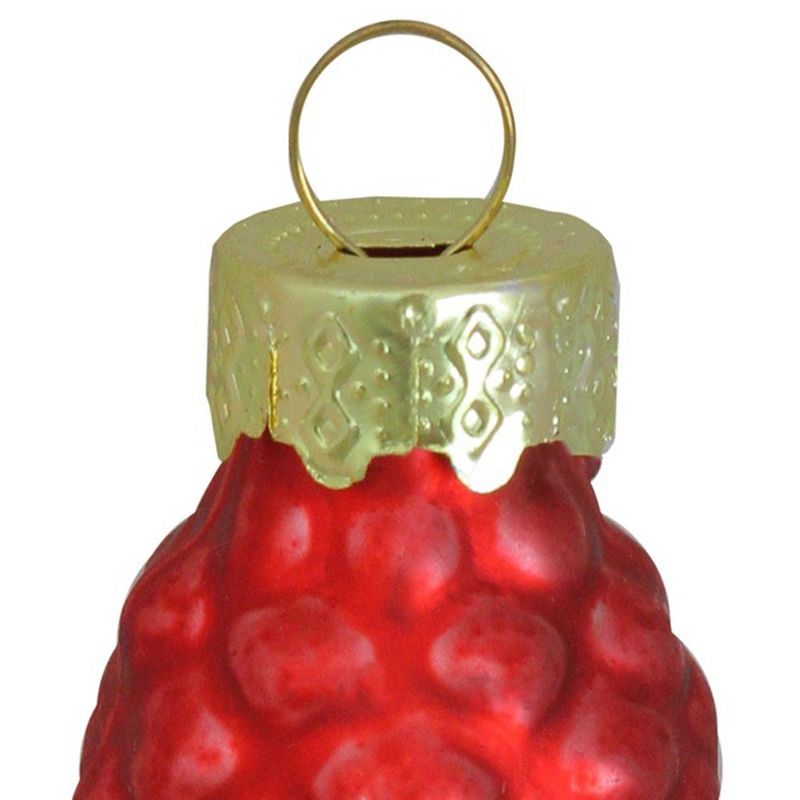 Northlight Matte Finish Glass Christmas Pinecone Ornaments - 1.75" (45mm) - Red - 56ct, 3 of 4
