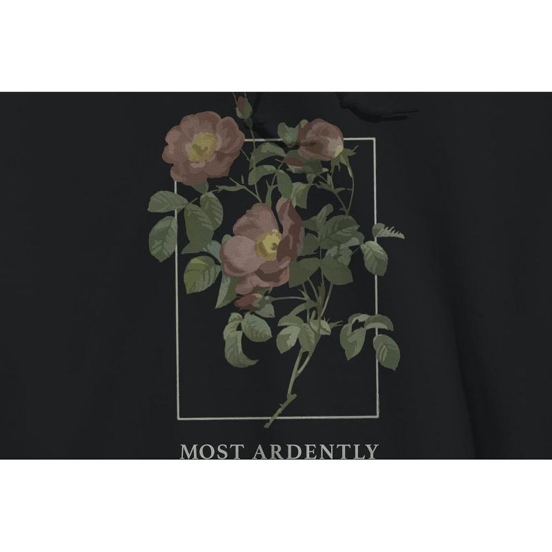 Rerun Island Women's Most Ardently Long Sleeve Oversized Graphic Cotton Sweatshirt Hoodie - Black L, 2 of 4