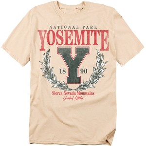 Yosemite National Park Laurel Wreath Adult T-Shirt Cream - 1 of 4