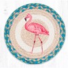 Earth Rugs Pink Flamingo Printed Round Trivet – 10"x10" Hand-Stenciled Jute Mat for Tropical Kitchen & Coastal Decor - 2 of 3