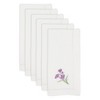 Saro Lifestyle Embroidered Crocus Blossom Napkin (Set of 6), White, 20"x20" - 3 of 4