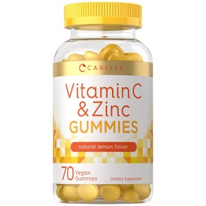 Carlyle Vitamin C and Zinc Gummies | 70 Count | Lemon Flavor - 1 of 4