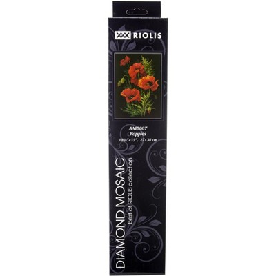 RIOLIS Diamond Mosaic Embroidery Kit 10.75"X15"-Poppies