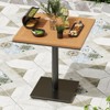 Syemin Patio Side Table, Patio Table Outdoor Dining Table Set, Wood Top Outdoor Furniture Square Table for Lawn, Poolside, Black, 27.6"*27.6"*29.1" - 4 of 4