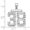 Black Bow Jewelry 14k White Gold, Varsity Collection, Large D/C Pendant, Number 38 - 2 of 3