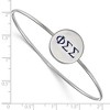 Black Bow Jewelry Sterling Silver Phi Sigma Sigma Greek Life Bangle Bracelet 7 Inch - 2 of 3