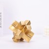 Itopfox Gold Knot Decor 1 Piece 5.5 Inch Resin Geometric Sculpture Modern Decorative Object for Shelves Coffee Table Bookcase Entryway - 4 of 4