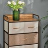 Resenkos Dresser, Chest Organizer Unit,5-Drawer Fabric Dresser Tower, 4-Tier Storage Organizer With Steel Frame, Maple Wood - 4 of 4
