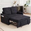 TiramisuBest Modern 3 in 1 Pull Out Couch Bed, Convertible Sleeper Sofa Bed with USB,Reclining Backrest, Side Pockets for Small Spaces,Black - 2 of 4