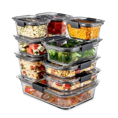 Brilliance 8-Cup Clear Glass Food Storage Container with Leak-Proof Lid