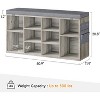 Storage Bench with Cushion - Adjustable Shoe Rack Cabinet for Entryway, Hallway, and Living Room - 3 of 4