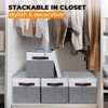 Aoibox Large Storage Baskets Bins with Lids 4 Pack Stackable Sturdy Organizers for Shelves Closet Clothes Toys Blankets - 3 of 4