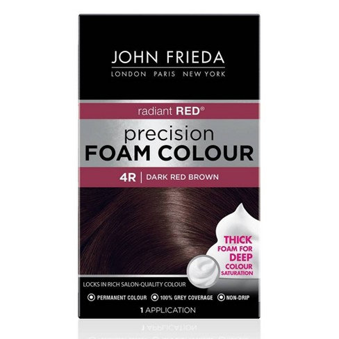 John Frieda Radiant Red Precision Foam Color, Permanent Hair Color Kit - 4r  Dark Red Brown : Target