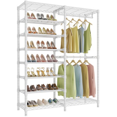VIPEK S3 Heavy Duty Garment Rack Free Standing Clothes Rack Closet Storage Organizer Large Wardrobe with 6-Tier Shoe Rack